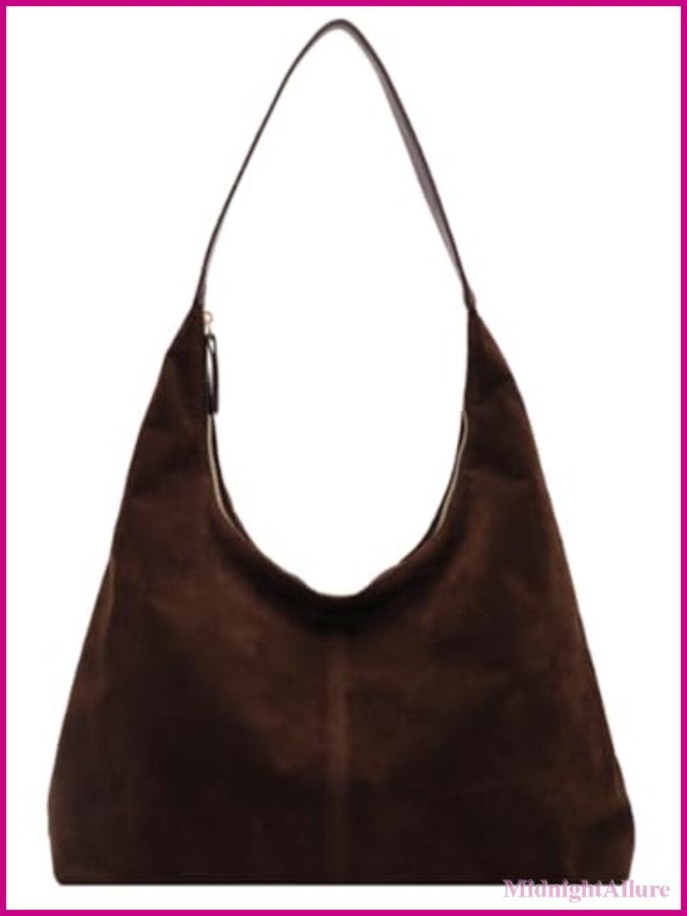 Faux Suede Crescent Hobo Shoulder Bag Tote Purse
